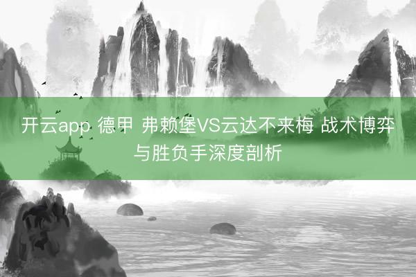 开云app 德甲 弗赖堡VS云达不来梅 战术博弈与胜负手深度剖析