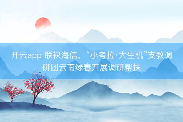 开云app 联袂海信，“小考拉·大生机”支教调研团云南绿春开展调研帮扶
