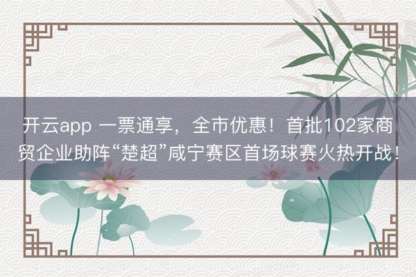 开云app 一票通享，全市优惠！首批102家商贸企业助阵“楚超”咸宁赛区首场球赛火热开战！
