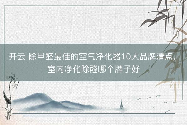 开云 除甲醛最佳的空气净化器10大品牌清点， 室内净化除醛哪个牌子好