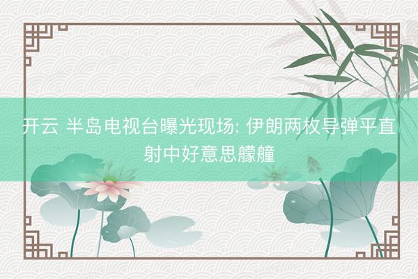 开云 半岛电视台曝光现场: 伊朗两枚导弹平直射中好意思艨艟