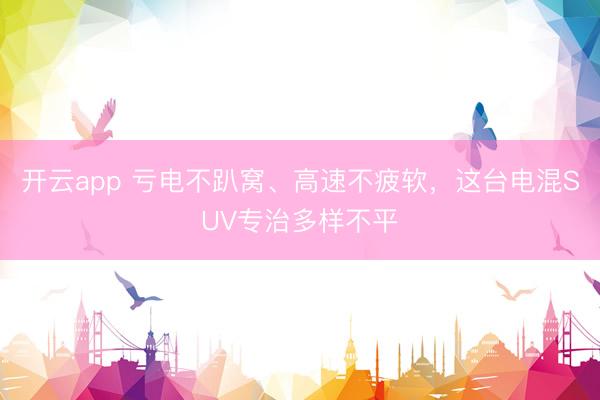 开云app 亏电不趴窝、高速不疲软，这台电混SUV专治多样不平
