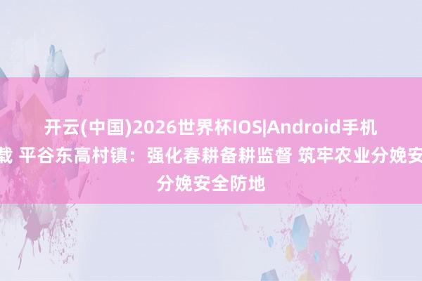 开云(中国)2026世界杯IOS|Android手机app下载 平谷东高村镇：强化春耕备耕监督 筑牢农业分娩安全防地