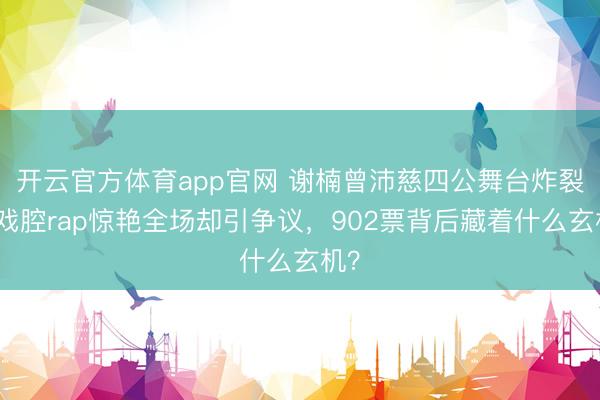 开云官方体育app官网 谢楠曾沛慈四公舞台炸裂！戏腔rap惊艳全场却引争议，902票背后藏着什么玄机？