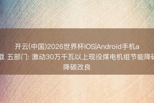 开云(中国)2026世界杯IOS|Android手机app下载 五部门: 激动30万千瓦以上现役煤电机组节能降碳改良