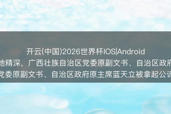开云(中国)2026世界杯IOS|Android手机app下载 纳贿数额特地精深，广西壮族自治区党委原副文书、自治区政府原主席蓝天立被拿起公诉